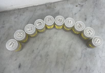 Crate of numismatic capsules French francs...