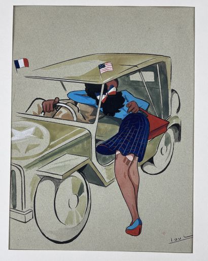 Libération Ensemble de 6 aquarelles originales...