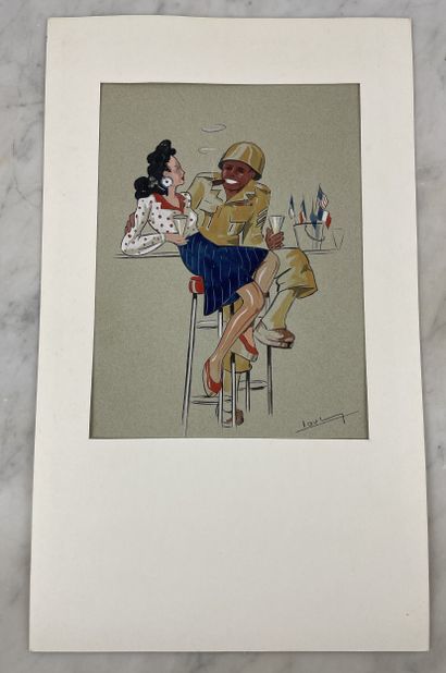 Libération Ensemble de 6 aquarelles originales...