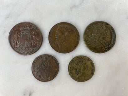 Set of 5 tokens Emissions civiques et provinciales...