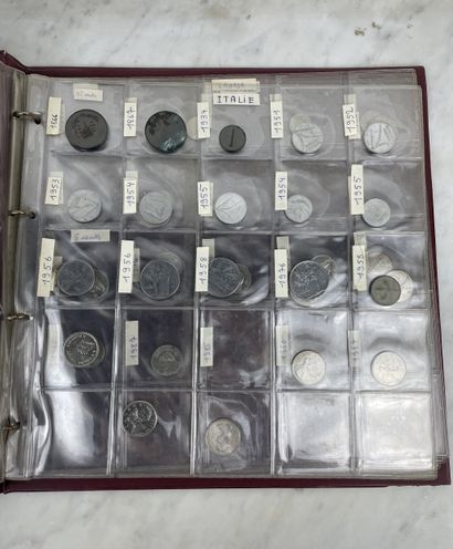 Set of 3 numismatic binders French and foreign...