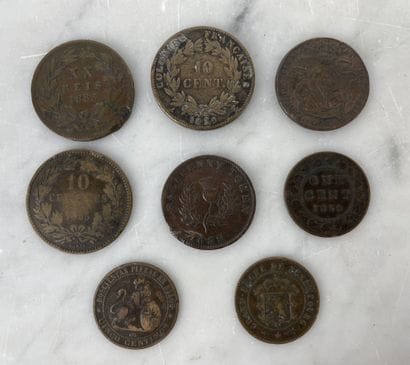 Ensemble de monnaies étrangères XIX siècle
Lot...