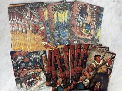 Ensemble de cartes postales d’art contemporain...