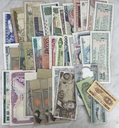 Ensemble de billets de banque Monde Fin XX...