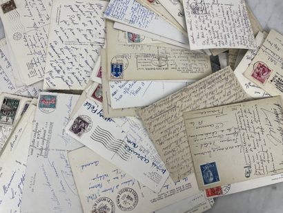 Ensemble de cartes postalesanciennes (écrites),...