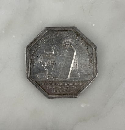 Silver token 19th century Notaires de Laon...