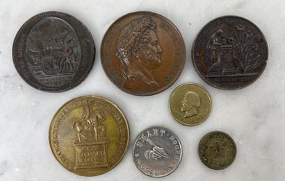 Lot de 7 médailles numismatiques France et...