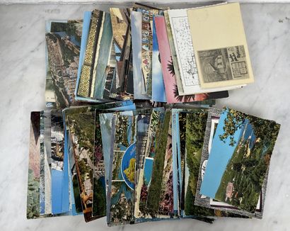 Ensemble de cartes postales anciennes illustrées,...