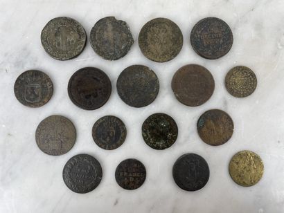 Lot of royal coins and tokens France XVII...