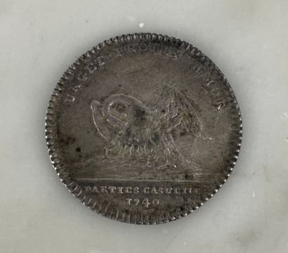 Parties et revenus casuels silver token Bust...