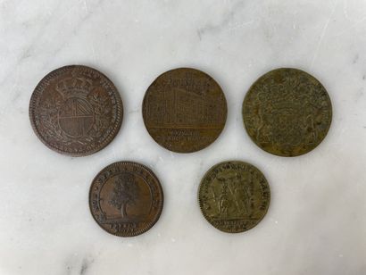 Set of 5 tokens Emissions civiques et provinciales...