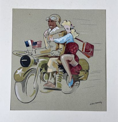 Libération Ensemble de 6 aquarelles originales...