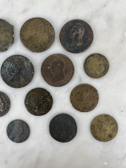Lot of royal coins and tokens France XVII...