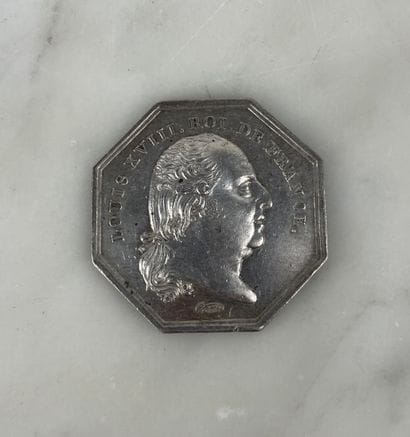 Silver token 19th century Notaires de Laon...