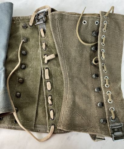 Militaria, trois paires de guêtres/jambières...