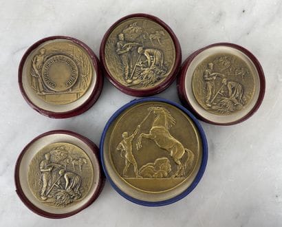 Lot de 5 médailles Elévation Spora Production...