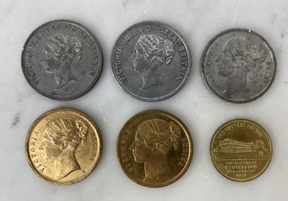 Lot de 6 médailles Grande-Bretagne Victoria...