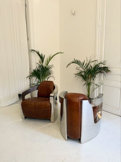 Timothy Oulton Paire de fauteuils « Mars...