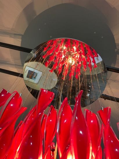 Suspension design Verre soufflé rouge, style...