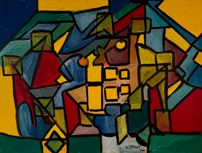 Walter Spruyt (1947) Cubist composition (2000)
Oil...