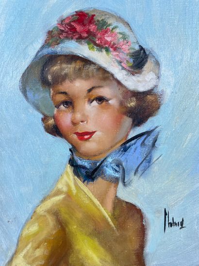 Ecole parisienne Portrait de jeune femme...