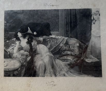 Suite de deux gravures encadrées Scènes de...
