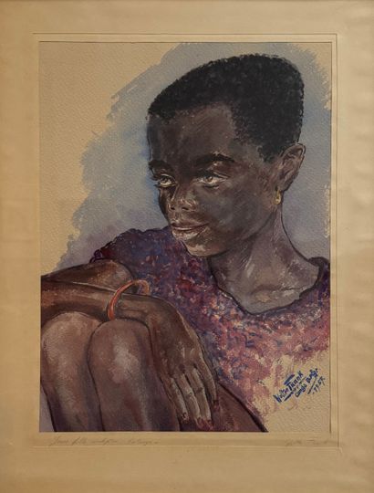 Walter Frank - Portrait d’Africaine (dédicacé)...