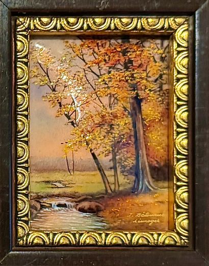Lot de deux petits tableaux

- Jacques Bétourné...