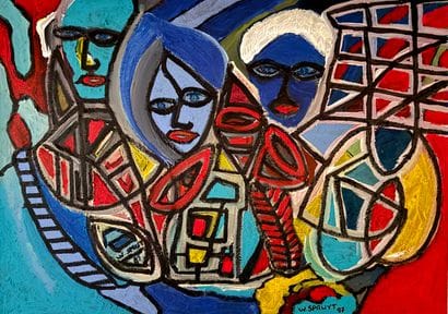 Walter Spruyt (1947) Masks and lampposts...