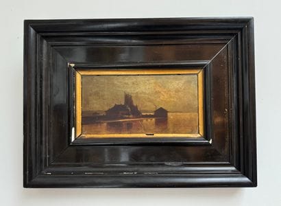 Belgian school - Romantic landscape - Oil...