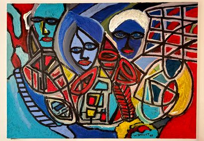 Walter Spruyt (1947) Masks and lampposts...