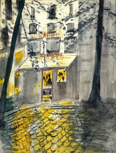Liane Bruylands (1921 - 2009) Auberge animée...