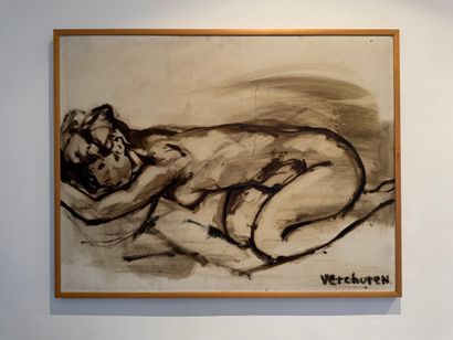 Verchuren (XX century) Reclining nude (1963)

Oil...