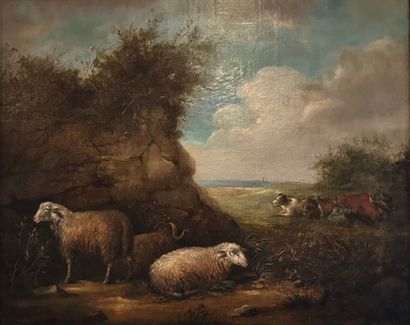 George Morland (1763-1804) - Pastoral scene...