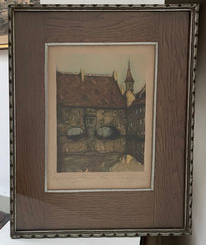 Davignon (XX siècle) Reflets dans l’eau (Zagreb)
Gravure...