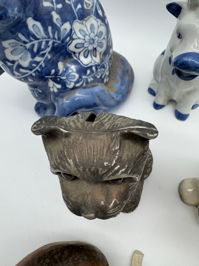 Lot de sujets animaliers en porcelaine et...