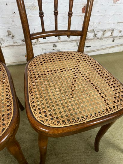 Suite de 4 chaises en bois et cannage - Thonet
Suite...