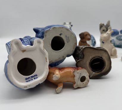 Lot de sujets animaliers en porcelaine et...