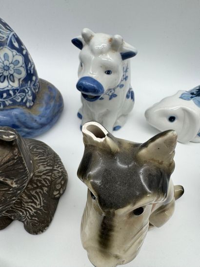 Lot de sujets animaliers en porcelaine et...