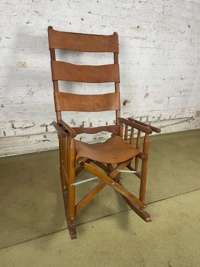 Fauteuil pliant à bascule de style campagne...
