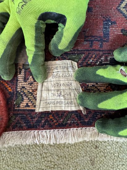 Belouch wool rug, Persian work, 20th century
Rectangular...