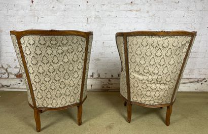 Paire de bergères de style Louis XV (début...