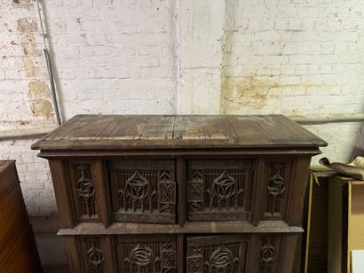 Meuble de style néo-gothique en chêne - fin...