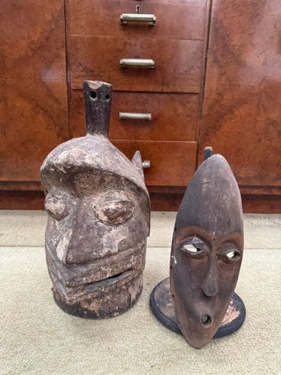 Two ethnographic masks - Africa 
Set of two...