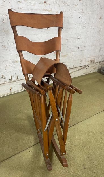 Fauteuil pliant à bascule de style campagne...