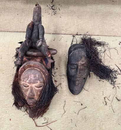 Two ethnographic masks - Africa (attributed...