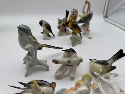 Lot de sujets en porcelaine à décor d’oiseaux
Ensemble...