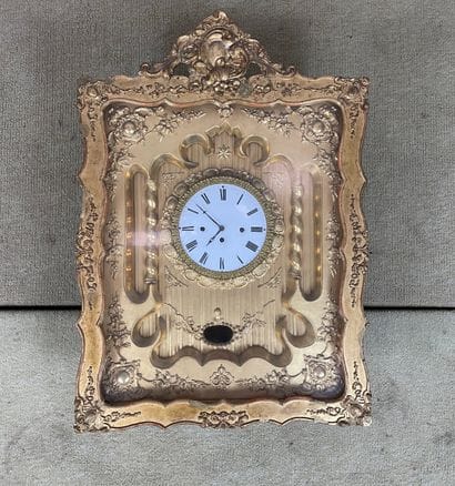 Rahmenuhr (horloge-cadre) de style Biedermeier...
