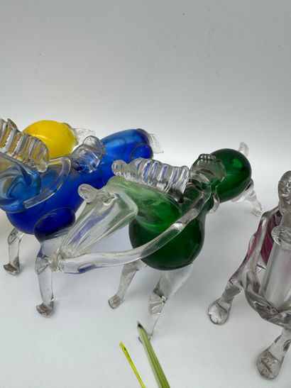 Lot de sujets animaliers en verre (dont Murano)
Ensemble...