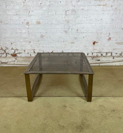 Table basse en métal et verre - Travail des...